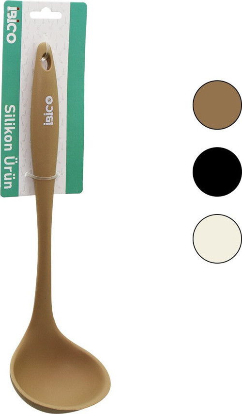 İ22-038 28cm Büyük 70ml Kepçe Servis Silikon Saplı Renkli Silikon - 12'li Paket