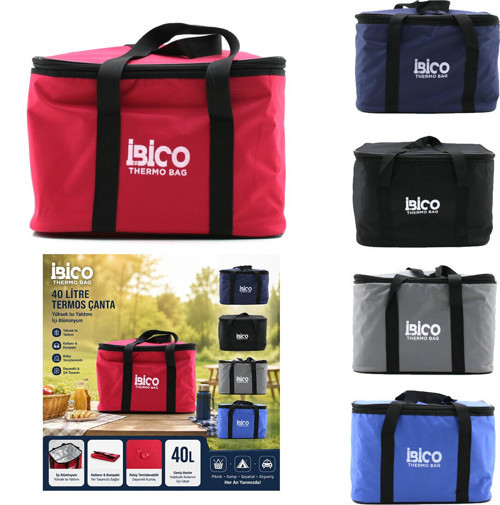 İbico K18-007 Termos Çanta 40lt 40x30x25cm Folyolu Taşıma Kulp - 20'li Paket