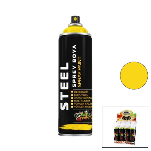 Steel Sprey Boya 200ml Sarı - 12'li Paket