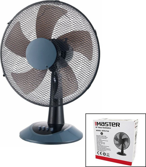 Master MTR-F740 Masa Üstü Vantilatör Fan Çap: 40cm 50W 16" İNÇ 5 Kanat 3 Kademe Hız - 2'li Paket