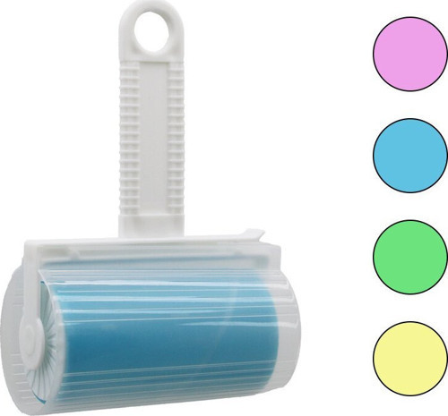 İ21-048 Yapışkan Tüy Toplayıcı Rulo Kılıflı Pet Shop Yıkanabilir Plastik Saplı - 12'li Paket
