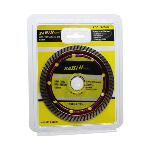 ŞHT-014 İnce Hassas Turbo Kesici Disk 115x22.2-3mm Mermer Granit Seramik Spral Taşı - 10'li Paket