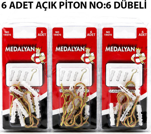 DL-26 Açık Piton Dübelli 6 Adet 19x70 - 12'li Paket