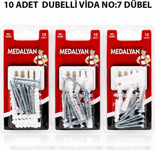 DL-34 Dübelli Vida 4x40 10 Adet - 12'li Paket
