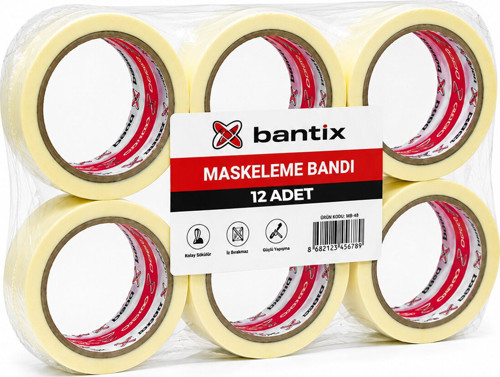Maskeleme Bant 24mm X 20YARDS Bandı - 12'li Paket