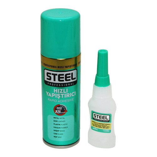 Steel CK-6361 Hızlı Yapıştırıcı 100ml+20gr Brüt Mdf-Ahşap-Metal-Deri-Kauçuk-Plastik-Cam - 12'li Paket
