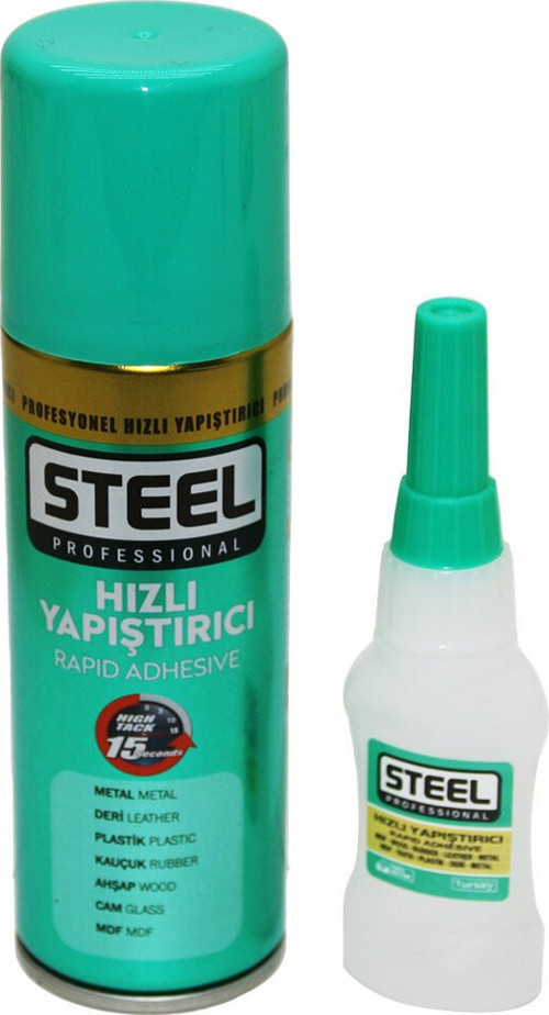 Steel CK-6361 Hızlı Yapıştırıcı 100ml+20gr Brüt Mdf-Ahşap-Metal-Deri-Kauçuk-Plastik-Cam - 12'li Paket