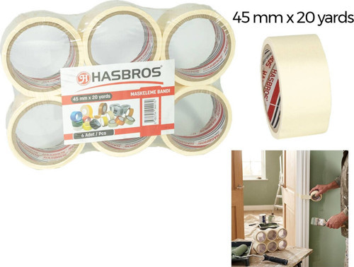 Meg Maskeleme Bant 48mm X 20M Bandı - 6'li Paket