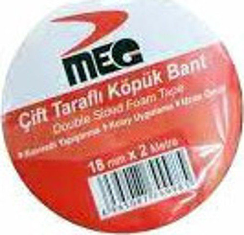Meg Çift Taraflı 18mm X 2mt Bandı Köpük Bant - 25'li Paket