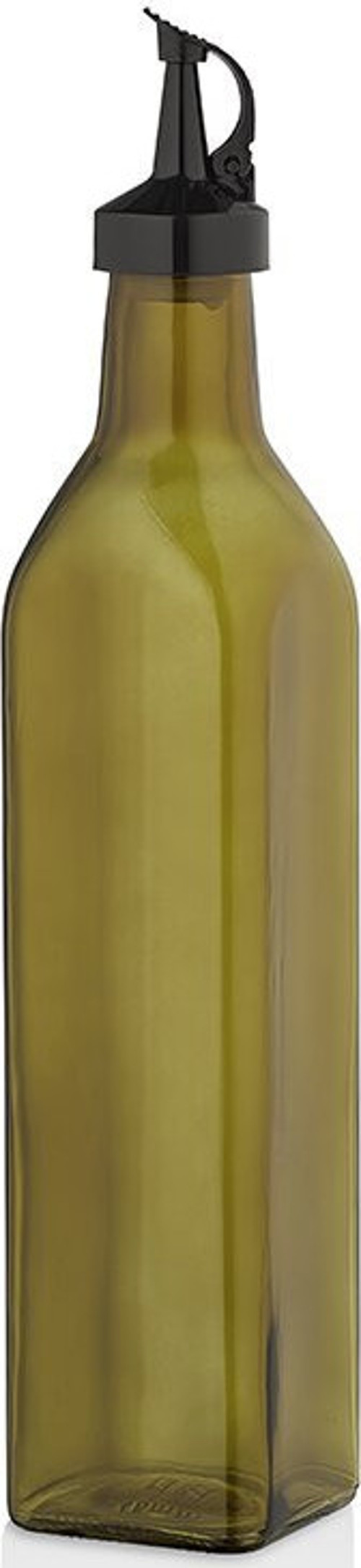 C-00406 Organik Yağdanlık Şişe 500ml Plastik Kilitli Kapak Cam - 15'li Paket