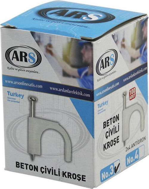 Ars KOD-347950 Beton Çivili Kroşe NO-3 100 Adet 2x4 Antigron - 10'li Paket