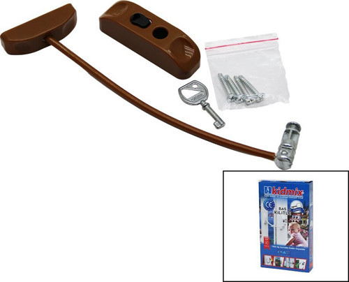 Anahtarlı Emniyet Kilit Halatlı Kahverengi - 10'li Paket