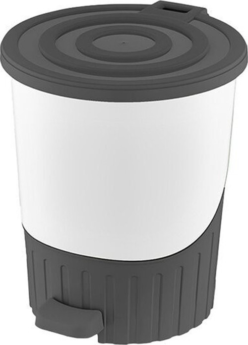 DÜNYA-01069-413 Pastel - Çöp Kovası Plastik 260x230x275cm 8lt Pedallı Antrasit Gri Lüx - 6'li Paket