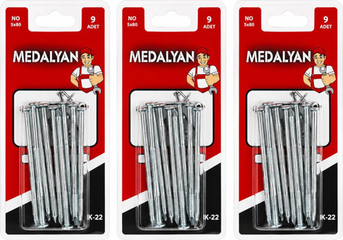 Çelik Çivi 5X80 Beton İçin 9PCS- 12'li Paket