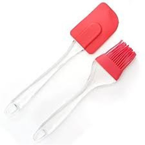 -210 Silikon Yumurta Fırçası ve Spatula 2 Adet Set Büyük Boy - 10'li Paket