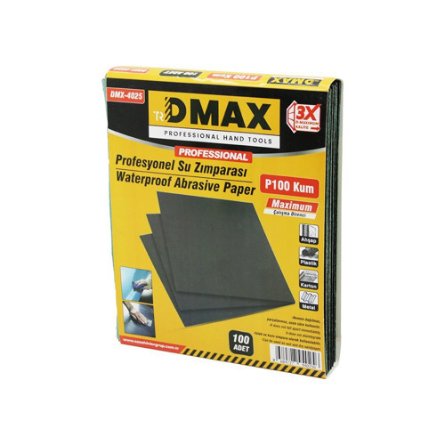 Dmax DMX-4025 230x280mm P100 Kum Kağıt Su Zımparası Kullanım Metal - Ahşap - Plastik - Karton - 100'li Paket