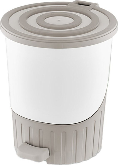 DÜNYA-01071-407 Pastel Çöp Kovası Plastik 26lt 380x343x398mm Pedallı Kum Beji Lüx - 4'li Paket