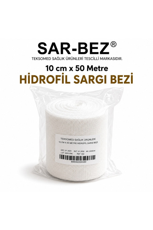 Hidrofil Sargı Bezi 10 cm x 50 Metre (4 Adet)