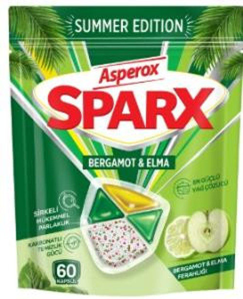 Sparx Summer Edition Bergamot & Elma Ferahlığı Bulaşık Makinesi Deterjan Kapsülü 60’lı