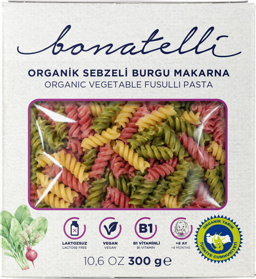 Organik Sebzeli Burgu Makarna 300 G