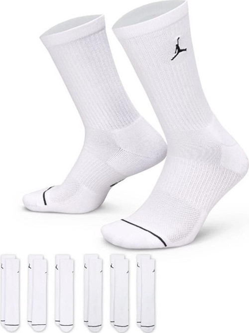 Jordan Everyday Cush Poly Crew (6 Çift) Beyaz Çorap