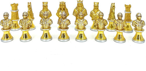 Orta Çağ Temalı Kurşun Satranç Taş Seti – Gold & Silver