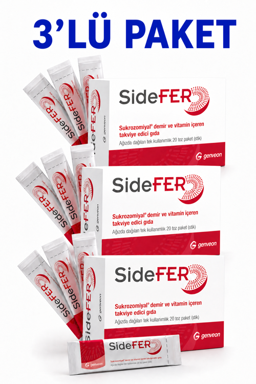 Sukrozomiyal Demir ve Vitamin 20 Toz Paket X 3'LÜ PAKET (60 STİK )