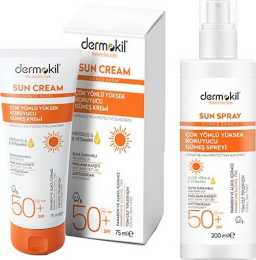 E Vitaminli Yüksek Koruyucu Güneş Kremi 50 Spf 75Ml Ve Aloe Vera Güneş Spreyi 200Ml