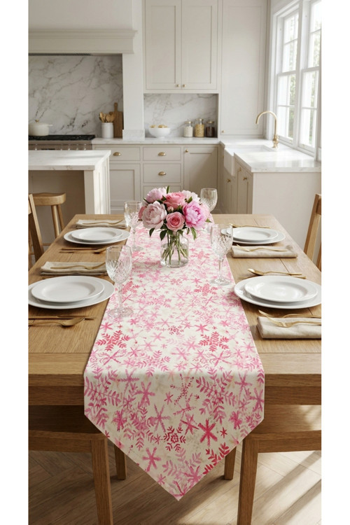 %100 Pamuk Özel Desenli Üçgen Runner 40X130