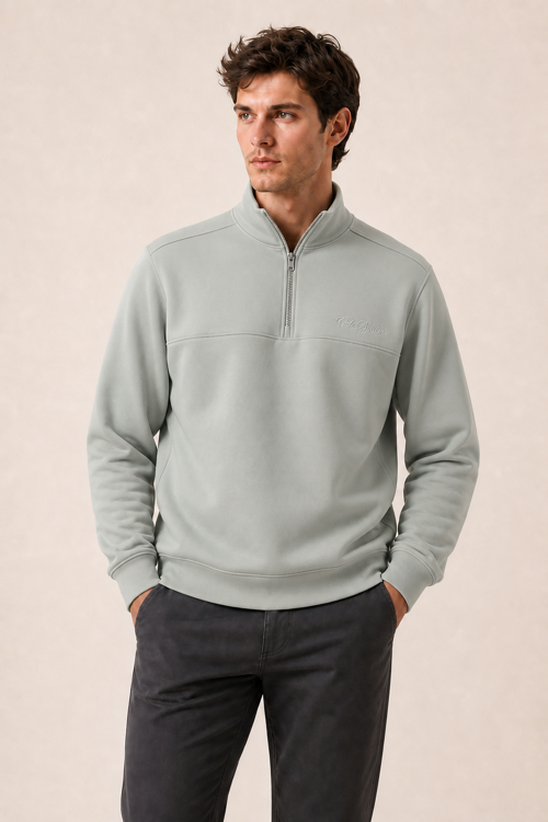 Knel Regular Fit Kışlık Yeni Sezon Erkek Sweatshirt Mint