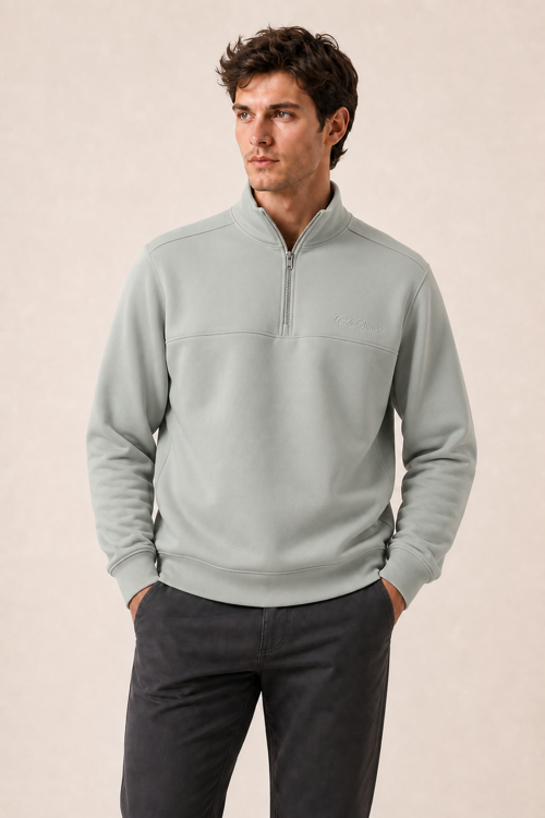 Knel Regular Fit Kışlık Yeni Sezon Erkek Sweatshirt Mint