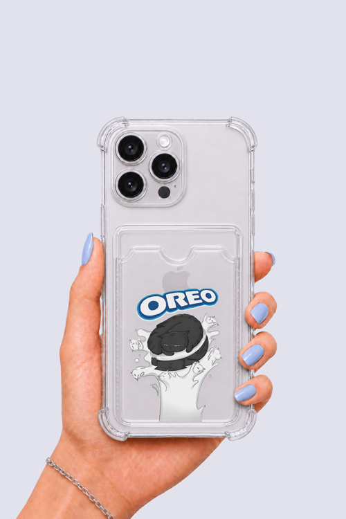 iPhone 14 Pro Max Kartlıklı OREO Desenli Kılıf - OVRLAU3592-7129