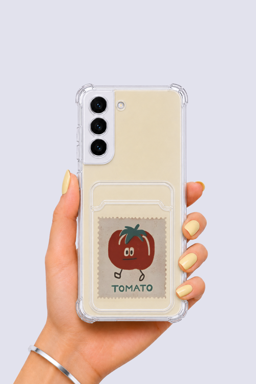 Samsung Galaxy S22 Kartlıklı Tomato Desenli Kılıf - OVRLAU3243-8444