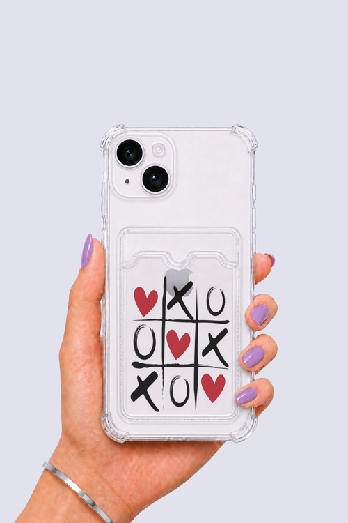 iPhone 15 Kartlıklı XoXO Desenli Kılıf - OVRLAU7880-3208