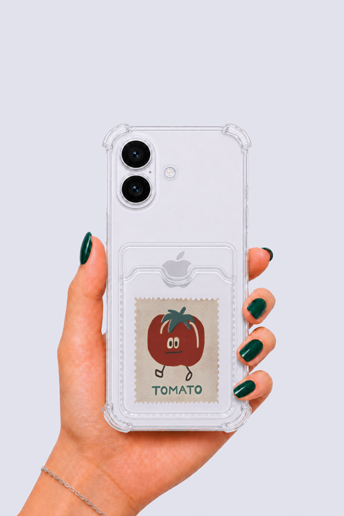 iPhone 16 Kartlıklı Tomato Desenli Kılıf - OVRLAU4009-8340
