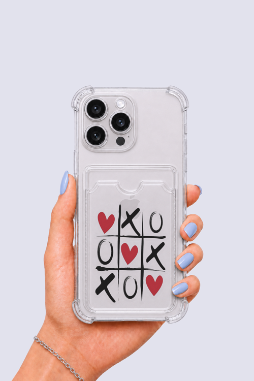 iPhone 14 Pro Max Kartlıklı XoXO Desenli Kılıf - OVRLAU5162-1819