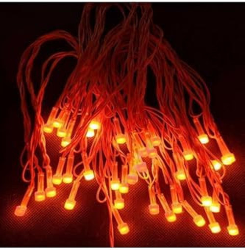 gaman Yılbaşı Aydınlatması 10 Metre 220 Vold Sabit Aydınlatma 38 Led Işık- Fişli Turuncu