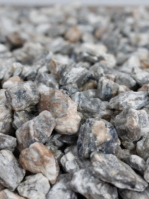 Natural Dekoratif Çakıl Taşı, Gnays Dolomit, Gri-Sarı Damarlı, 1-2 cm, 1 kg