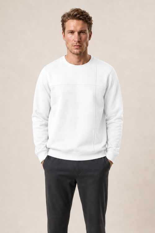 Benko Regular Fit Kışlık Sweatshirt Yeni Sezon Beyaz