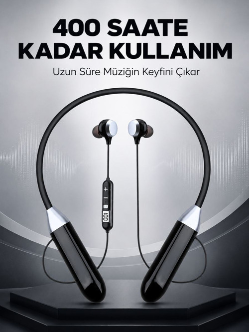 Spor İçin Bluetooth Boyun Kulaklığı Mikrofonlu Kablosuz Kulak İçi Müzik ve Telefon Kulaklığı