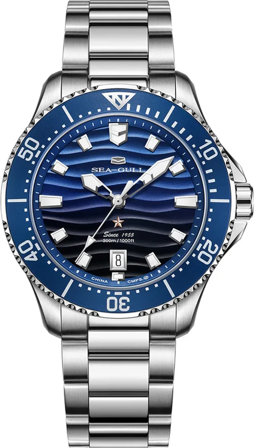 Ocean Series Pro 300m Su Geçirmez Gradyan Dalgalı Dokulu Kadranlı 41 mm Dalış Saati