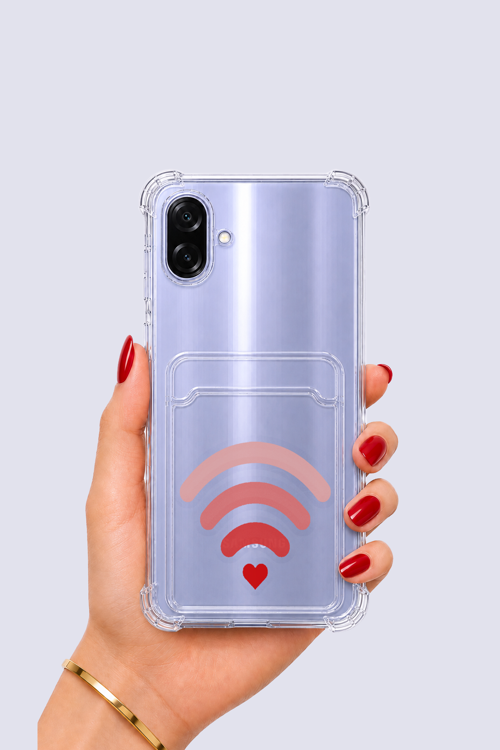 Samsung Galaxy A07 Kartlıklı Aşk Sinyali Desenli Kılıf - GGGGGG7901-6476
