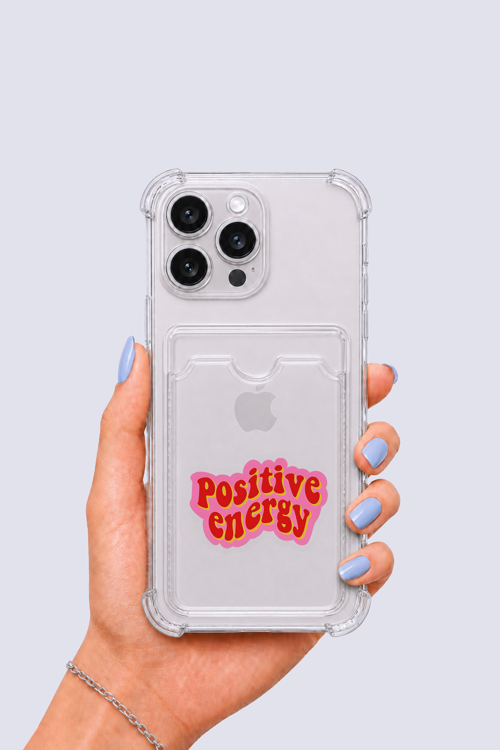 iPhone 14 Pro Max Kartlıklı Pozitif Enerji Desenli Kılıf - GGGGGG2792-1989