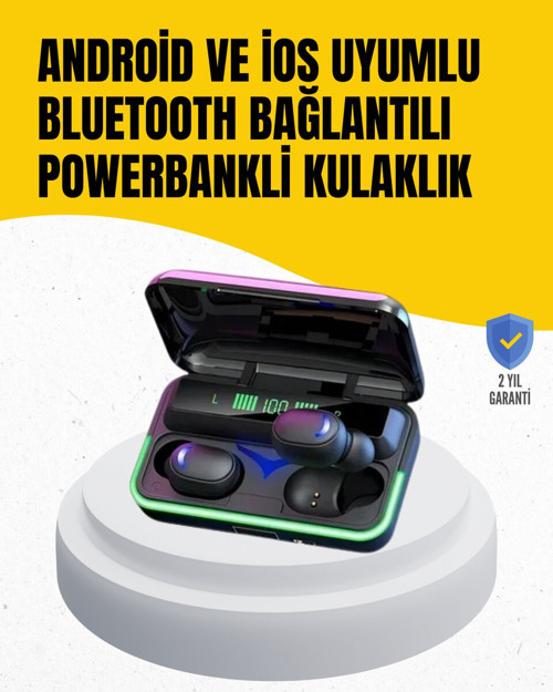 Su Geçirmez E10 Bluetooth Kulaklık Powerbank ve Gürültü Engelleme - GGGGGG7512-1704