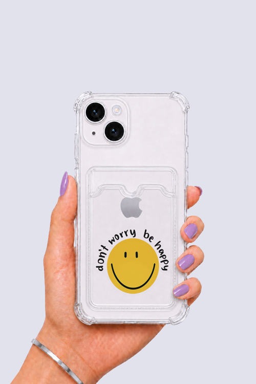iPhone 15 Kartlıklı Gülücük Desenli Kılıf - GGGGGG8275-5508