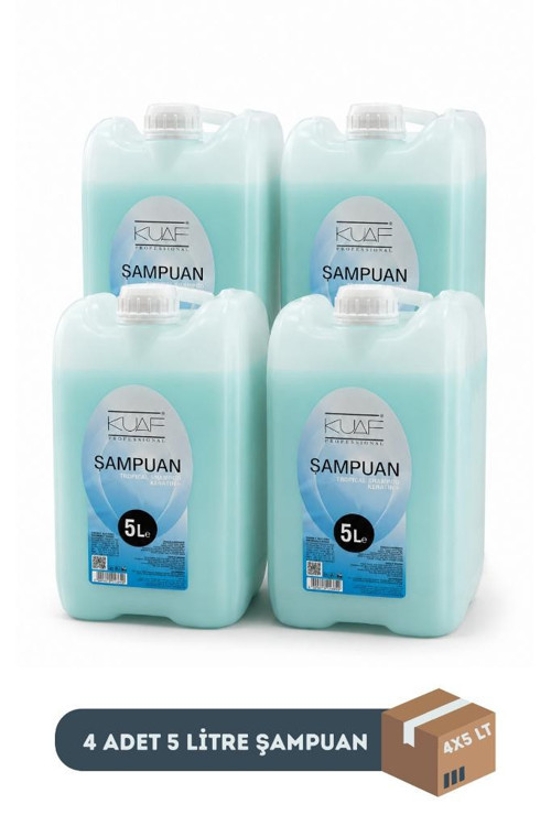 Profesyonel Keratinli Tropikal Şampuan 5 Litre Mavi x 4 Adet (1 Koli)