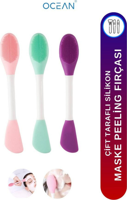 Ocean Çift Taraflı Yüz Maske Fırçası Karışık Renk Silikon Pratik Kullanım