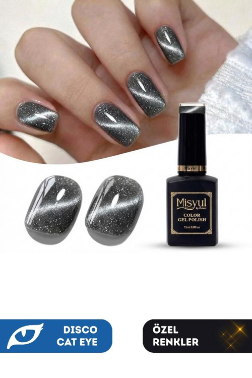 UV Led Kalıcı Oje Nail Art 15 ml Dynamic Disco Cat Eye Dc04