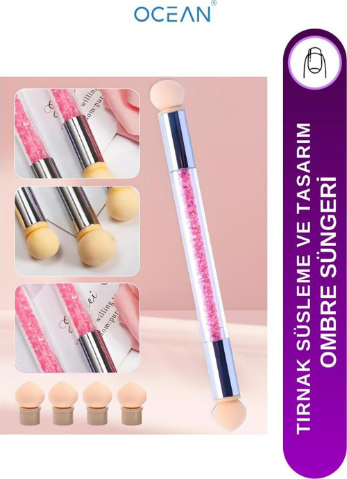 Ocean Ombre Süngeri +4 Yedek Başlıklı Pembe ASU-301