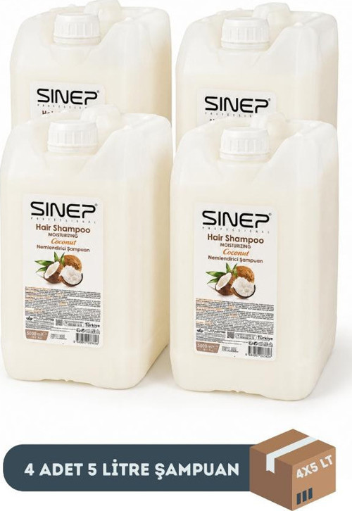 Profesyonel Hindistan Cevizi İçerikli Nemlendirici Şampuan 5 Litre x 4 Adet (1 Koli)